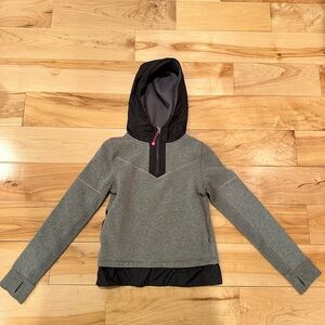 Ivivva Lululemon Kid’s Gray Athletic Zip Neck Top